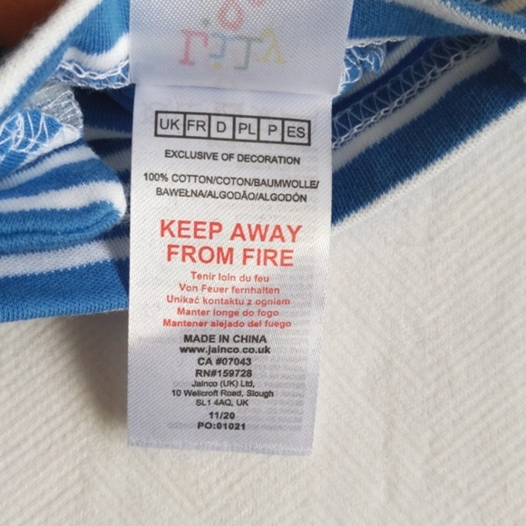 NEW lily & jack nautical striped raglan sleeve romper playsuit 3-6 months baby - Picture 7 of 8